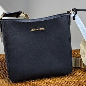 Michael Kors Black Leather Cross Body Bag NWT